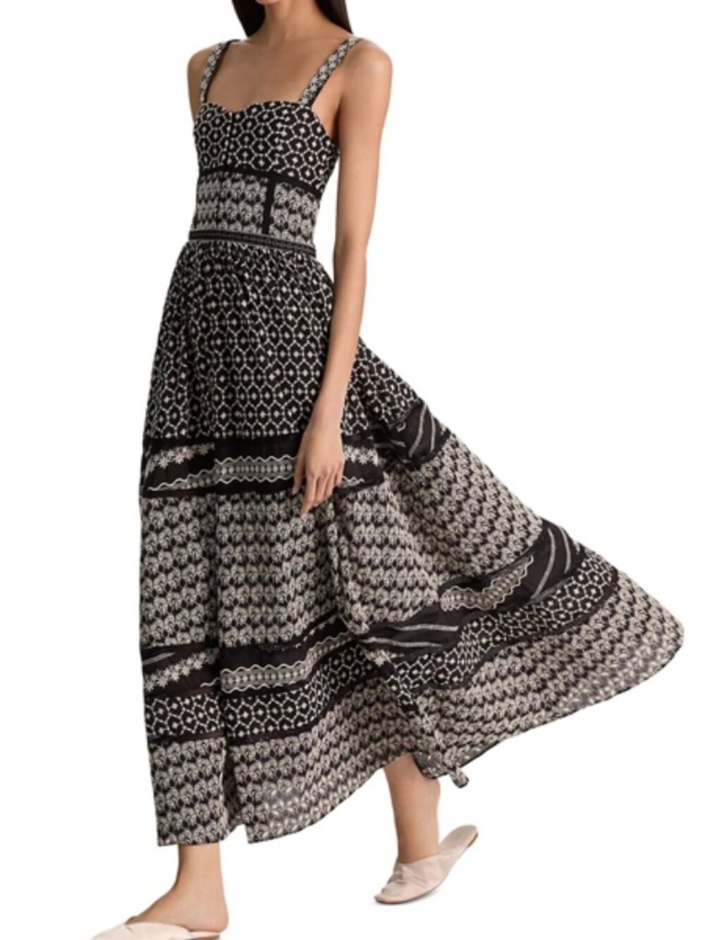 Alice and Olivia Anya Soft Sweetheart Midi Dress